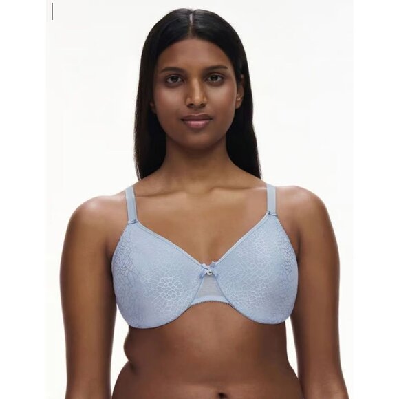 Chantelle Magnifique Seamless Unlined Minimizer Underwire Bra Slate Blue 34DDD - Picture 8 of 9